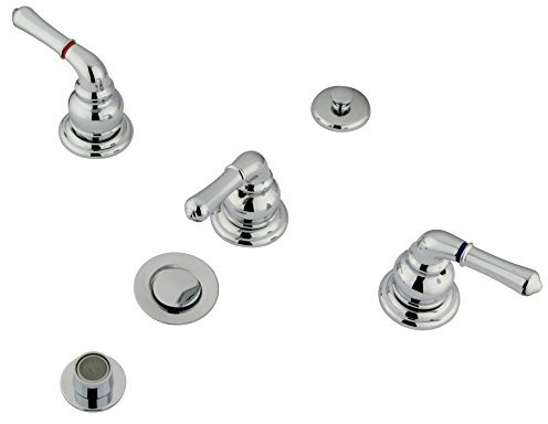 Kingston Brass KB321 Magellan Triple Handle Bidet Faucet with Magellan Lever Handles, Polished Chrome