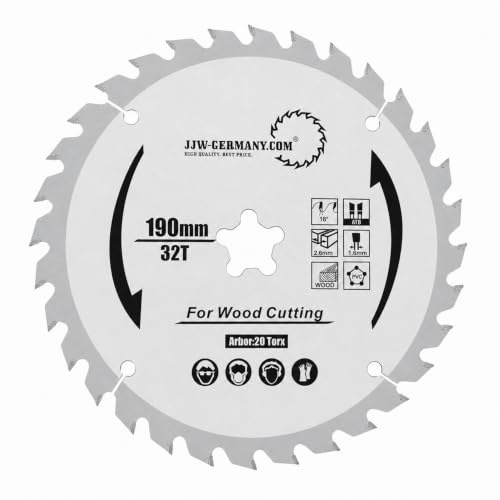 jjw-germany HM Sägeblatt 190 x 2,6 FastFix Sternaufnahme Z= 32 WZ | kompatibel mit Festool Tischzugsäge Precisio CS 50