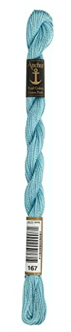 Ankare pärltråd, broderitråd, bomull, 00167 kristallblau, kristallblå