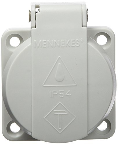 Mennekes 101700020 Schuko-Steckereinbau 16 A/230 V, Steckdose, Schutzart IP 54, grau