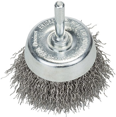 Bosch 1x PRO Stainless Steel clean Topfbürste, gerader Schaft, 60 x 0,3 mm | für Stahl, Edelstahl, Ø 60 mm, Professional Zubehör Bohrmaschine, Schrauber, Schlagbohrer