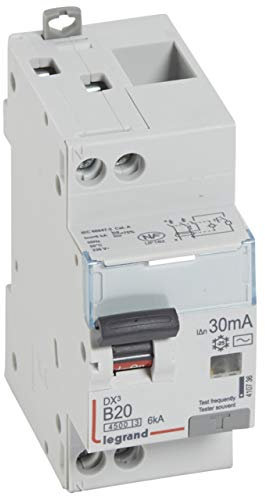Disjoncteur différentiel DX³4500 arrivée haute et départ bas à vis U+N 230V~ - 20A typeAC 30mA - courbe B - 2 modules