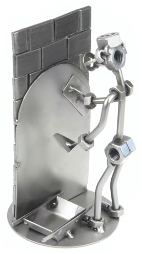 metalman24 Schraubenmännchen Verputzer Maurer Handwerker - Handarbeit Geschenkidee Metallfigur Metallmännchen Stahlfigur Schraubenmännle - Deko für Büro & Zuhause