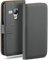 moex Book Case für Samsung Galaxy S3 Mini Handyhülle mit Kartenfach, Hülle klappbar 360 Grad Schutzhülle, Klapphülle Flip Case Cover, PU Leder Handytasche Lederhülle, Dunkelgrau