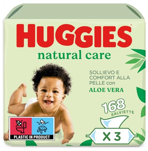 Toallitas Infantiles Huggies Natural Care 2+1 Gratis=168 unidades