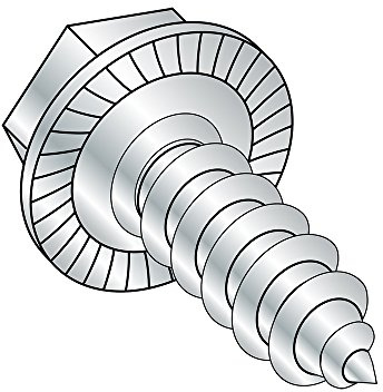 Small Parts 141007ABWS Steel Sheet Metal Screw, Zinc Plated, Serrated 7/16 Width Hex Washer Head, Hex Drive, Type AB, 1/4-14 Thread Size, 5/8 Length (Pack of 100)