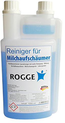 ROGGE Milchschaumreiniger und Sahnereiniger. 1Liter hochkonzentrierter Maschinenreiniger für Milchaufschäumern, Sahneautomaten, Cappuccino Maschinen. GRATIS 1x ROGGE&Vileda Prof. Microfaser 38x40cm