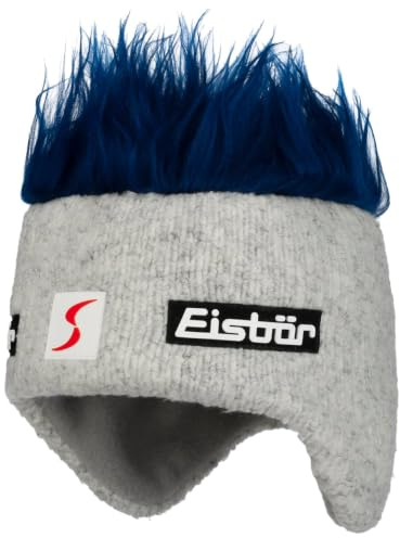 Eisbär Cocker Skipool Wintermütze Damen/Herren - Made in Austria Zottelhaarmütze Snowboardmütze Strickmütze mit Futter, Futter Herbst-Winter Winter