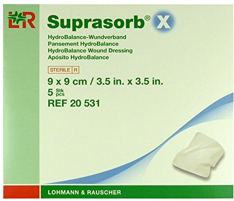 Suprasorb X Hydrobalance Wundverband 9x9 cm, 5 St