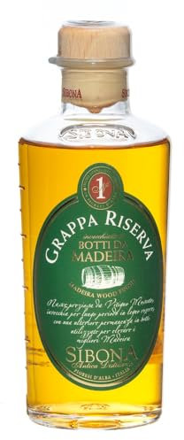 Nº1 SIBONA Grappa Riserva Botti da Madeira 40% vol. (1 x 0,5l) – Fassgelagerter, italienischer Grappa gereift in Madeira-Fässern