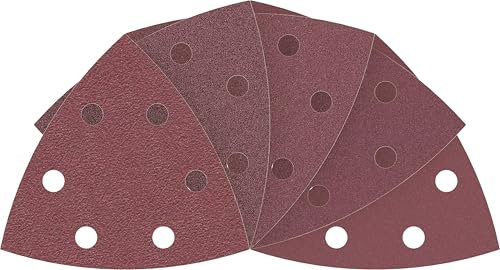 Bosch 10x PRO Paint on Wood and Hardwood F460 Sanding Sheet for Multitools (for Paint on wood, Hardwood, Ø 93x93 mm, Grit 60, 80, 120, 180, 240, Professional Accessory Multitool, Delta Sander)