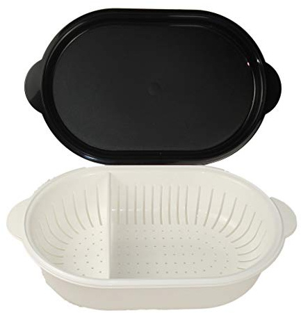 TUPPERWARE Küchenhelfer Sieb Super Servierstar 4,0 L schwarz-weiß Küchenchef 8936