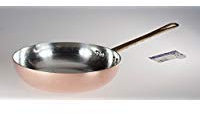 Pentole Agnelli Linea Rame Padella con Manico in Rame Liscio, Marrone, 24 cm