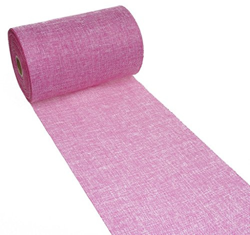 DEKO AS Shabby Chic Leinenoptik Tischläufer, Polyester geruchsneutral, Rosa, 20 cm x 5 m