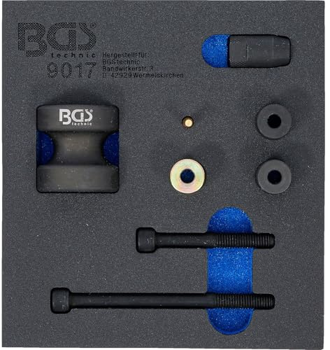 BGS 9017 | Einspritzdüsen-Demontage-Satz | für BMW Benzin-Direkteinspritzer | Werkstattwageneinlage 1/6 | Gleithammer mit Adapter | lange/kurze Schraube | Kegel | 3 Montagehülsen