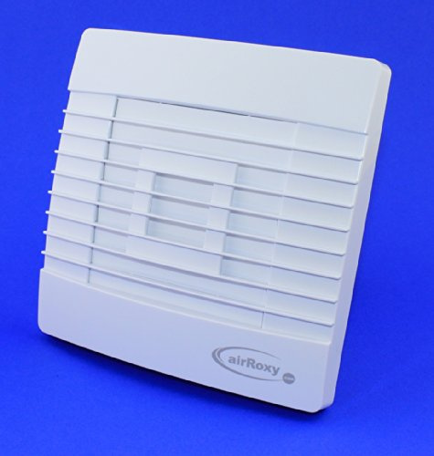 Badventilator Badlüfter mit Jalousie/Lamellen Lüfter Ventilator weiß Front Ø 100 mm 10 cm PrestigeS Wandlüfter Ventilator Einbaulüfter Bad Küche Standart