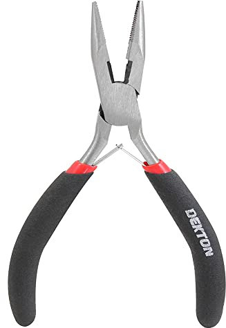 Dekton Mini Long Nose Pliers-Precision Needle Nose Pliers| High-quality Tool For Electronics, Jewelry Making, Craft Projects| Durable Steel Construction| Slip-resistant Handles For Enhanced Control