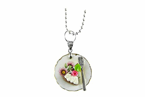 Miniblings chaîne Tortenstück 80cm gâteau Tarte Plate Kawaii Fleur