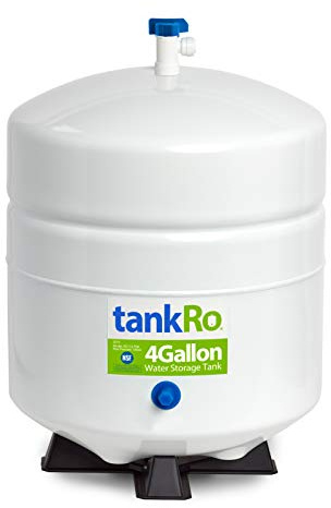 tankRo RO132-TNK RO Water Filtration System Expansion Tank 4 Gallon Capacity – NSF Certified – Compact Reverse Osmosis Water Storage Pressure Tank 1/4 Tank Ball Valve