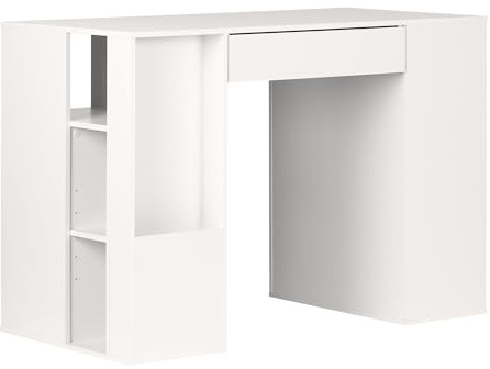 South Shore Crea Counter-Height Craft Table with Scratchproof Surface and Interchangeable Modules - 4 baskets included, Pure White