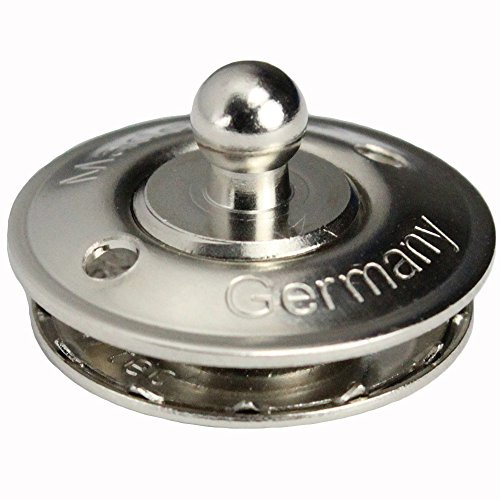 BOOTSTEILE BRAUER 15 Stück LOXX® Unterteil Knopf für Stoffe Groß 20 mm - Messing vernickelt