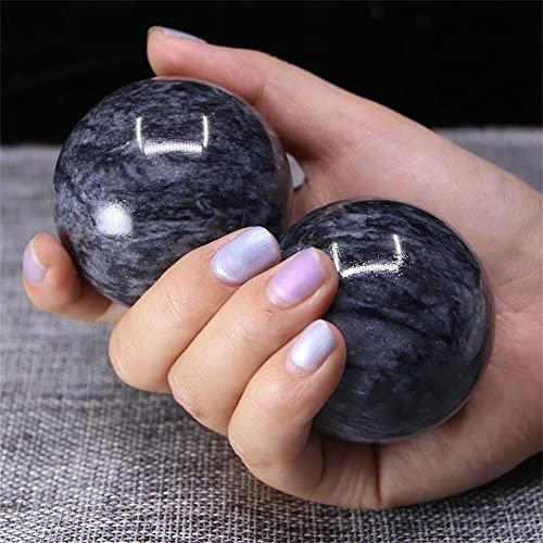 méditation maison 1 paire de résine 47-50 mm, balle de quartz fitness handball quartz relaxation poignet sport (couleur : vagues brillantes, taille : 47-50 mm)