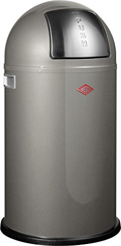 Wesco 175 831 Pushboy Abfallsammler 50 Liter Graphit 40 x 40 x 75.5cm (L/B/H), Edelstahl