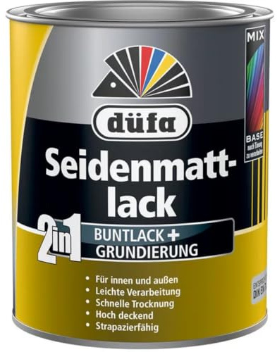 düfa 2in1 Seidenmattlack RAL 7001 Silbergrau 750ml grau matt Lack + Grundierung │ für Innen- und Außenbereich
