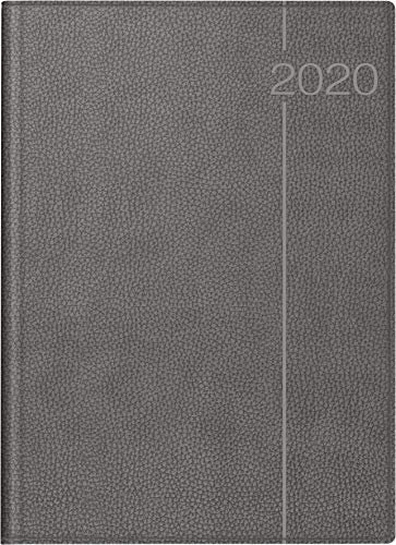 rido/idé 702750484 Buchkalender Conform (1 Seite = 1 Tag, 210 x 291 mm, Kunstleder-Einband Derby, Kalendarium 2020) grau