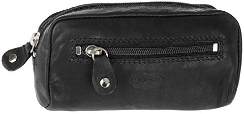 GoBago Leder Schlüsseltasche Schlüsseletui Schlüsselmappe Schlüssel Etui (Schwarz)