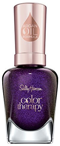 Sally Hansen Color Therapy Nagellack mit Arganöl Slicks And Stones, Lila, sofort pflegender Farblack mit glänzendem Finish, Nr. 390, 1 x 14 ml