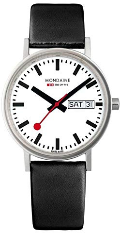 Mondaine Classic - Reloj de Cuero Negro para Hombre y Mujer, A667.30314.11SBB, 36 MM