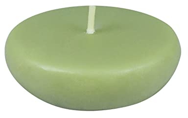 Zest Candle 24-Piece Floating Candles, 2.25-Inch, Sage Green