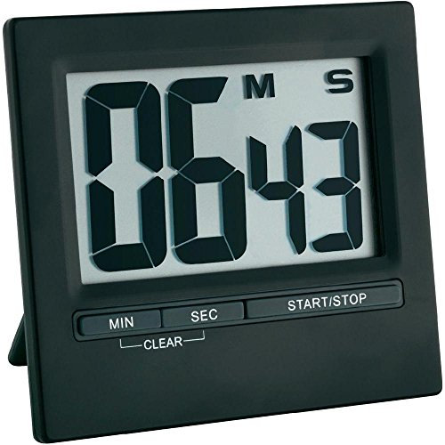 TFA Dostmann Elektronischer Timer und Stoppuhr, 38.2013.01, Kunststoff, Aluminium, Schwarz L 84 x B 16 (40) x H 77 mm