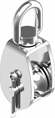 ARBO-INOX Block mit Edelstahlrolle Messing-Buchse Umlenkrolle Edelstahl A2 Größe C 15x127 mm