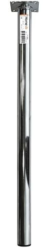 Home It® Pied de Table Rond Ø30 mm x 50 cm chromé – avec Bride et Filetage M10 pour Pieds ou roulettes, capacité de Charge 200 kg