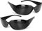 Ganzoo Gafas de rejilla/gafas con orificio para entrenamiento ocular y relajación, gafas de rejilla con soportes plegables, forma A Negro 2 piezas (paquete de 1)