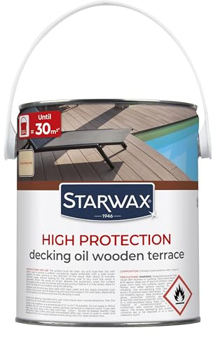 STARWAX Saturateur haute protection pour terrasses 2,5L Incolore -Idéal pour nourrir, embellir et protéger les surfaces en bois - résiste aux UV, intempéries, à l'eau chlorée
