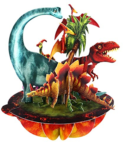 SANTORO Pirueta, Tarjeta De Felicitación Emergente 3D - Dinosaurios Jurásicos - Para Niños, Niñas, Sobrino, Sobrina, Niños, Familia | Tarjeta De Cumpleaños De Dinosaurio Para Hijo, Hija