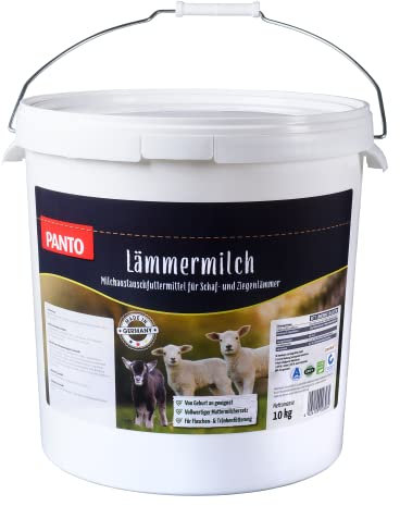 PANTO Lämmermilch Milchersatz 10 kg – Milchaustauscher für Schaflämmer & Ziegenlämmer, vollwertiger Muttermilchersatz in Pulverform mit Kasein, geeignet ab Geburt