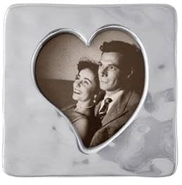 Mariposa Small Square Open Heart Frame | Silver | Brillante | Frames | Decorative Photo Frames | Recycled SANDCAST Aluminum | Handmade in Mexico