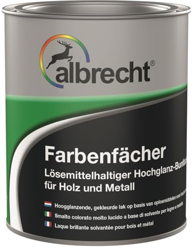 Albrecht Buntlack 750 ml | RAL 8017 Schokoladenbraun | Hochglanz | Lösemittelhaltiger Lack auf Alkydharzbasis | Für Innen & Außen | Stoß- & wetterbeständig