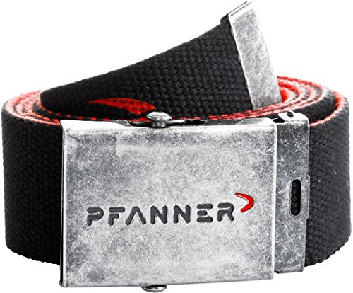 Pfanner Gürtel 4cm breit, 140cm lang (schwarz/rot)