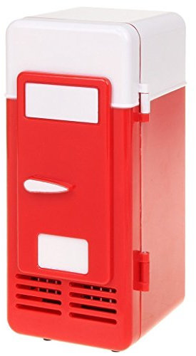 ThreeH USB Minifrigo Birra Refrigeratore/Riscaldatore Frigorifero Portatile for Bevande in lattina H-UF05Red