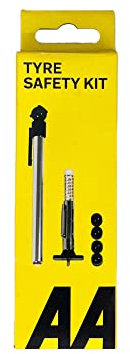 AA Tyre Safety Kit for Cars AA1146 - 2 Gauges for Tread Depth and Tyre Pressure Plus 4 Dust Caps, Green