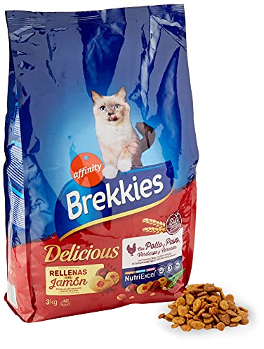 Brekkies Croquettes pour Chats Delicious avec Une sélection de volaille et légumes