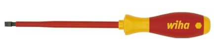 Wiha Schraubendreher SoftFinish® electric Schlitz (00832) 10,0 mm x 200 mm VDE geprüft, stückgeprüft, ergonomischer Griff für kraftvolles Drehen, Allrounder für Elektriker