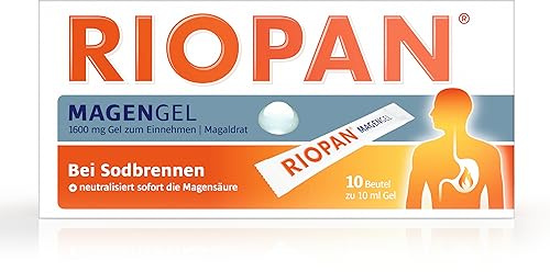 RIOPAN Magengel Sticks bei Sodbrennen, 10 Portionsbeutel | Bei säurebedingten Magenbeschwerden, saurem Aufstoßen, ohne Säure-Rebound, wirkt sofort & langanhaltend, vegan