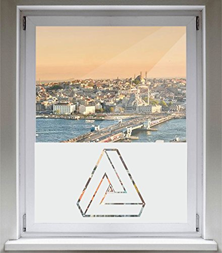 INDIGOS UG Sichtschutzfolie Glasdekorfolie Fensterfolie mit Motiv satiniert Blickdicht - E339 Logo Antivirus smadav - 1200 mm Länge - 500 mm Höhe Viereck - selbstklebend - matt