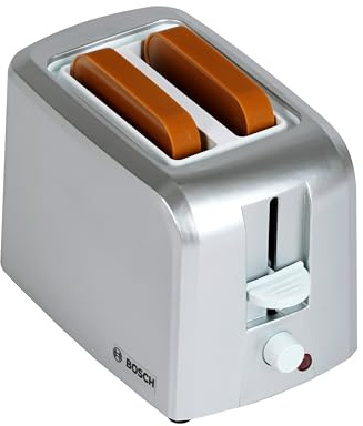Theo Klein 9210 Bosch Toaster mit mechanischer Toastfunktion I Inklusive 2 Scheiben Spielzeugtoast I Maße: 15 cm x 12 cm x 10,5 cm I Spielzeug für Kinder ab 3 Jahren
